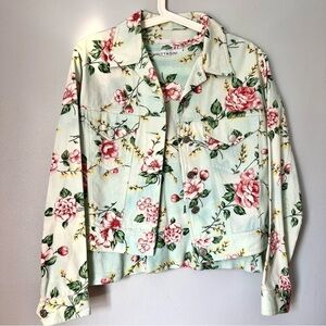 Y2K Vintage Vittadini Floral Button Down Jacket with Floral Short Sleeves Shirt